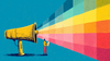 A megaphone shouting with colors